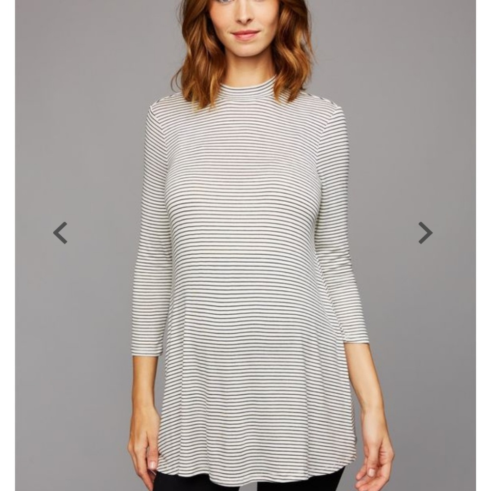 Pea in the pod striped keyhole detail shirt